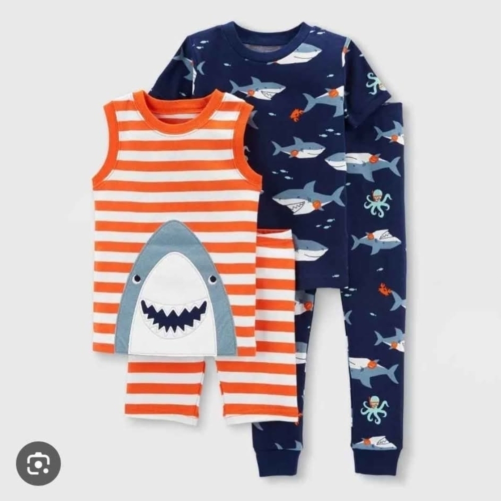 NWT Carter's 4 Pc Kids Pajama Set - Orange, Blue, White MIX N' MATCH ~18M